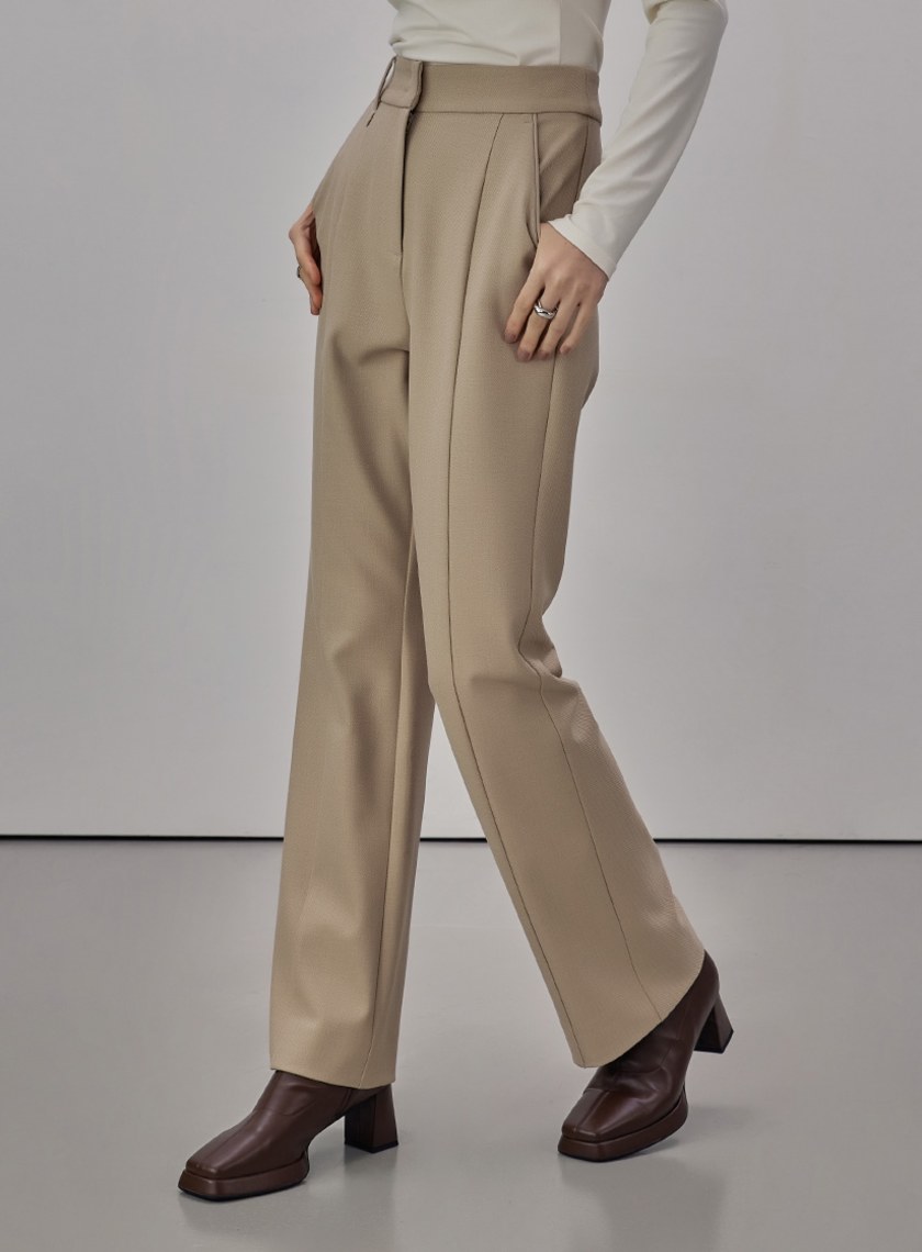 率性拼接微喇叭西裝褲